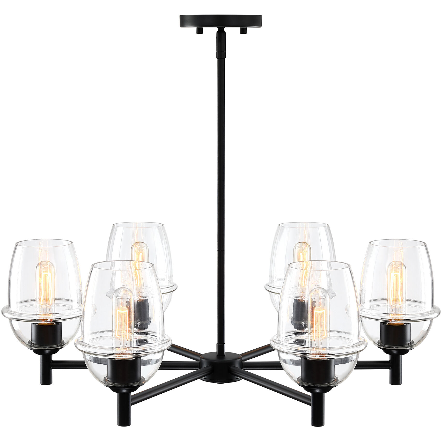 Summer Jazz 6 Light 28 inch Matte Black Chandelier Ceiling Light