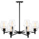 Summer Jazz 6 Light 28 inch Matte Black Chandelier Ceiling Light