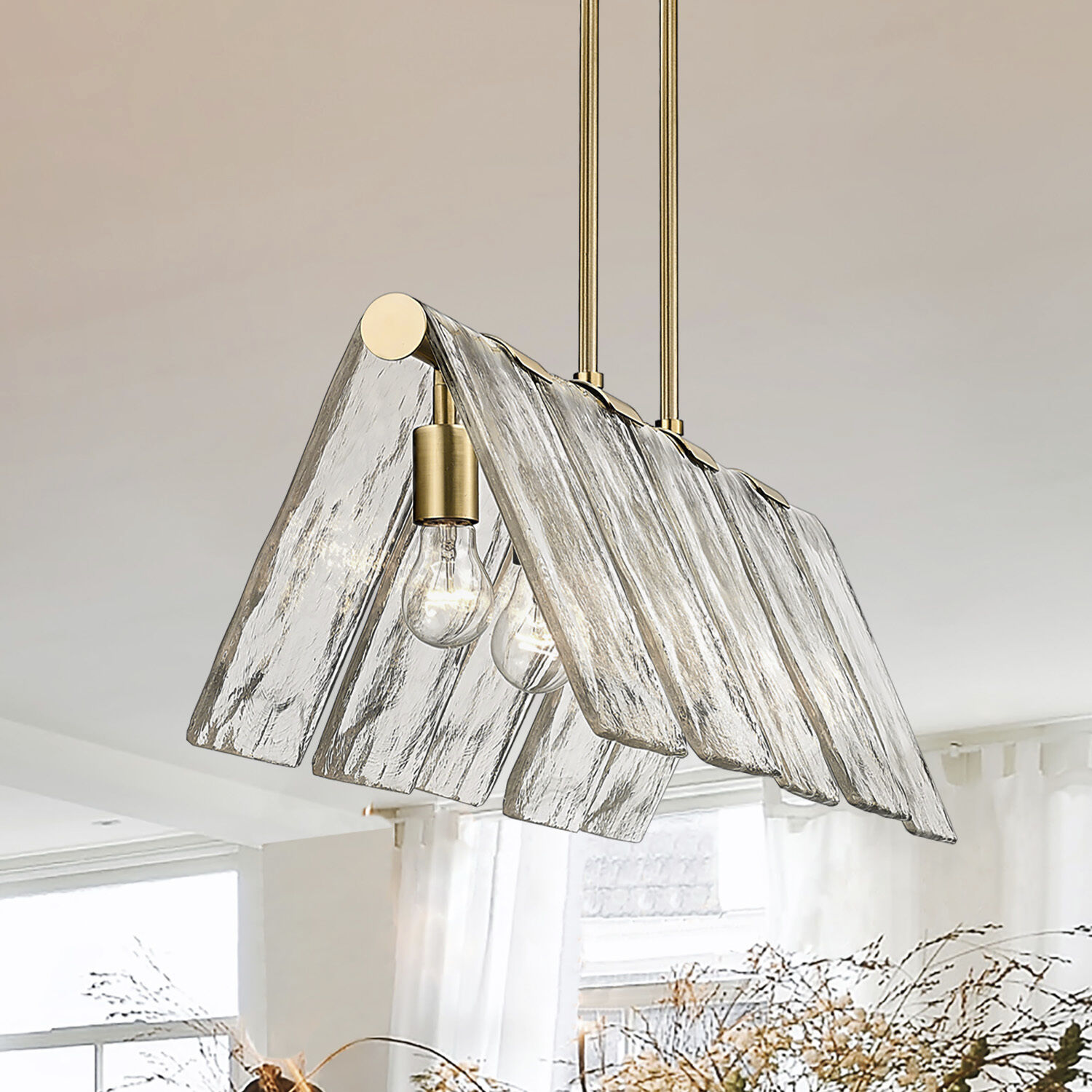 Serenity Island Light Ceiling Light in Modern Brass