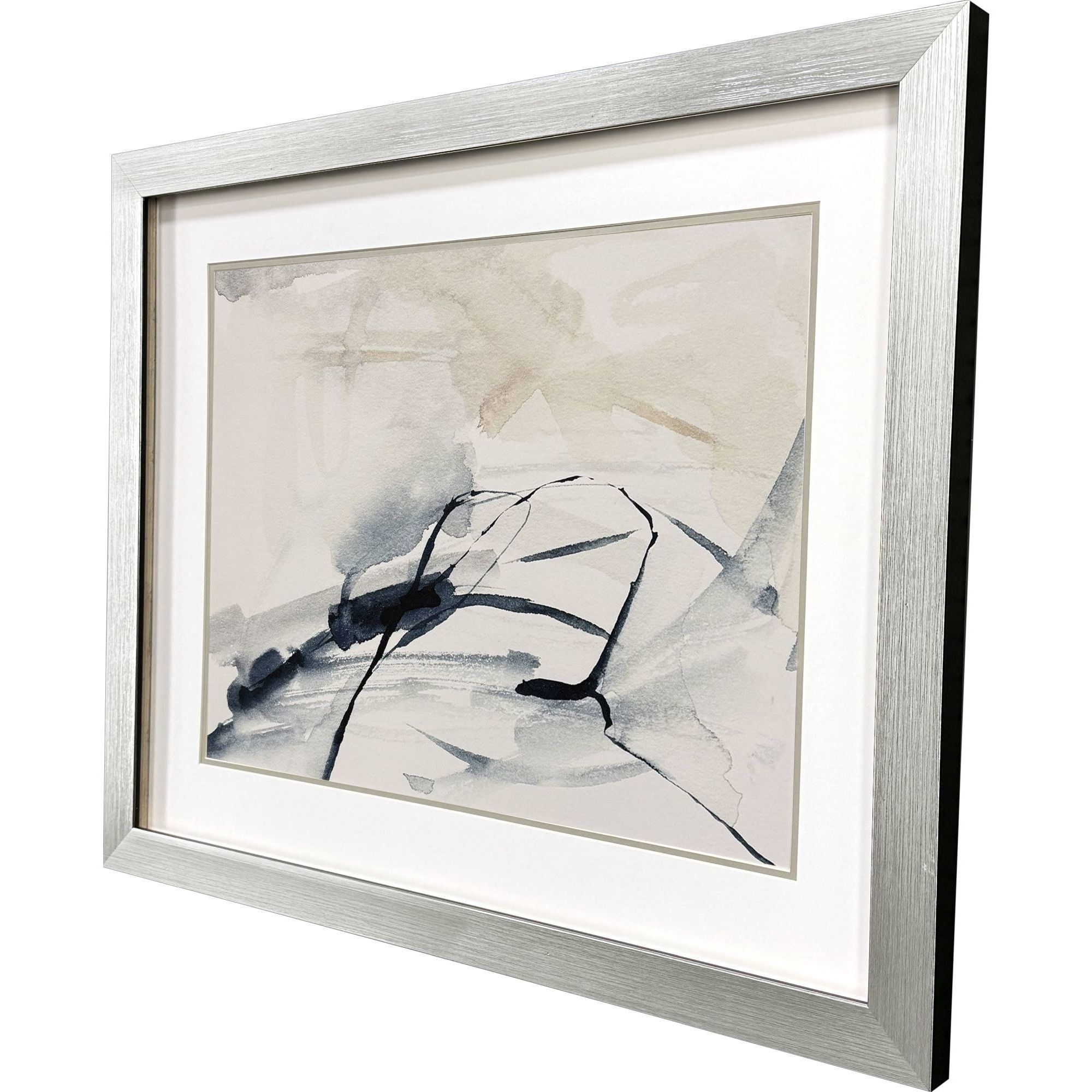 Indigo Markings Blue and Beige and Gray Framed Art, Propac