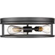 Canada 3 Light 16 inch Black Flush Mount Ceiling Light
