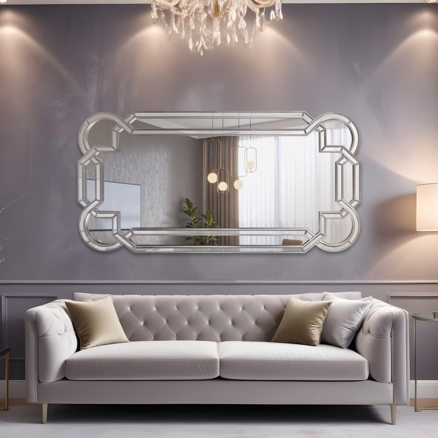 Aleena 80 X 40 inch Champagne Silver Mirror