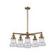 Franklin Restoration Bellmont 6 Light 30 inch Brushed Brass Chandelier Ceiling Light in Incandescent, Clear Glass, Franklin Restoration