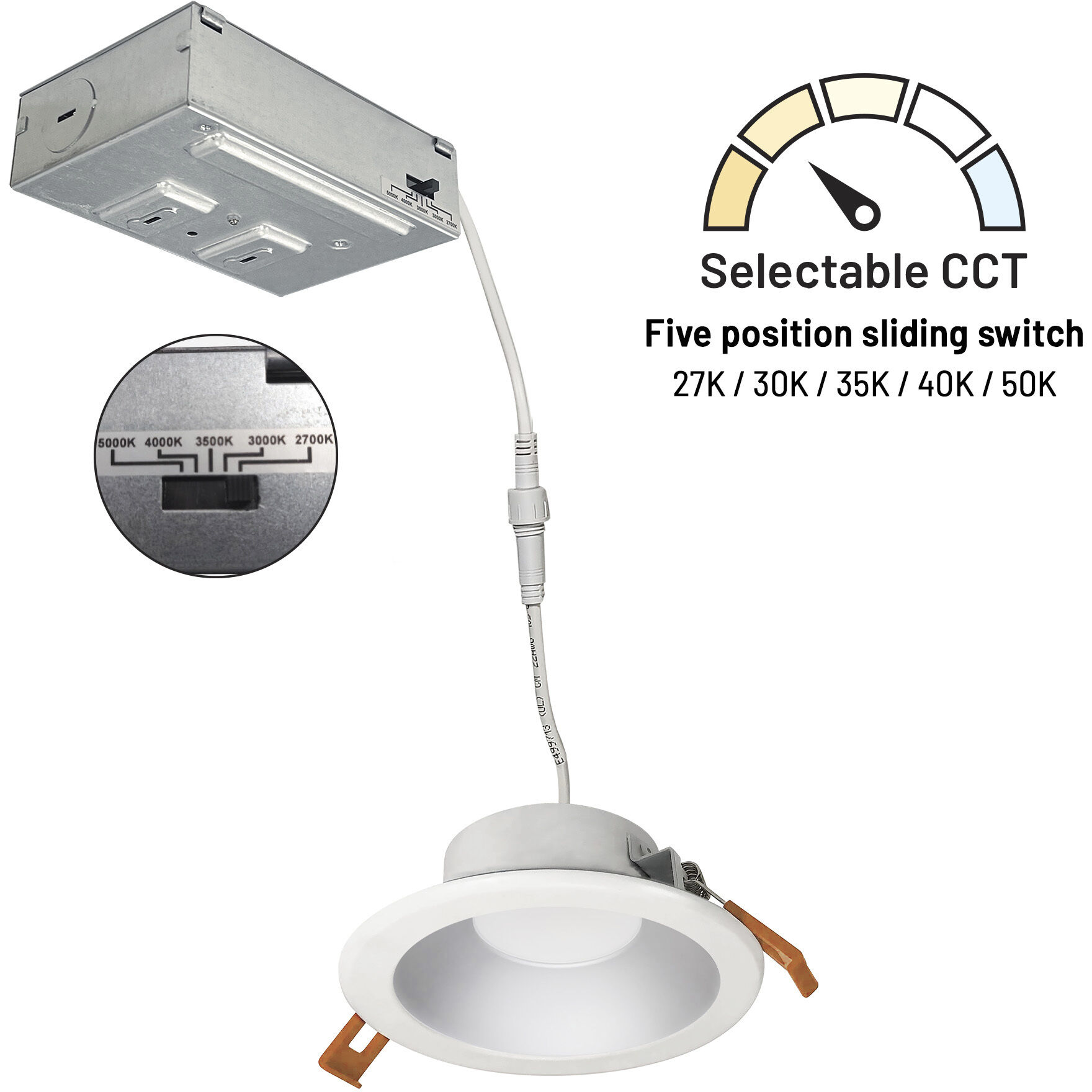 Theia Haze / Matte Powder White Recessed, Selectable CCT