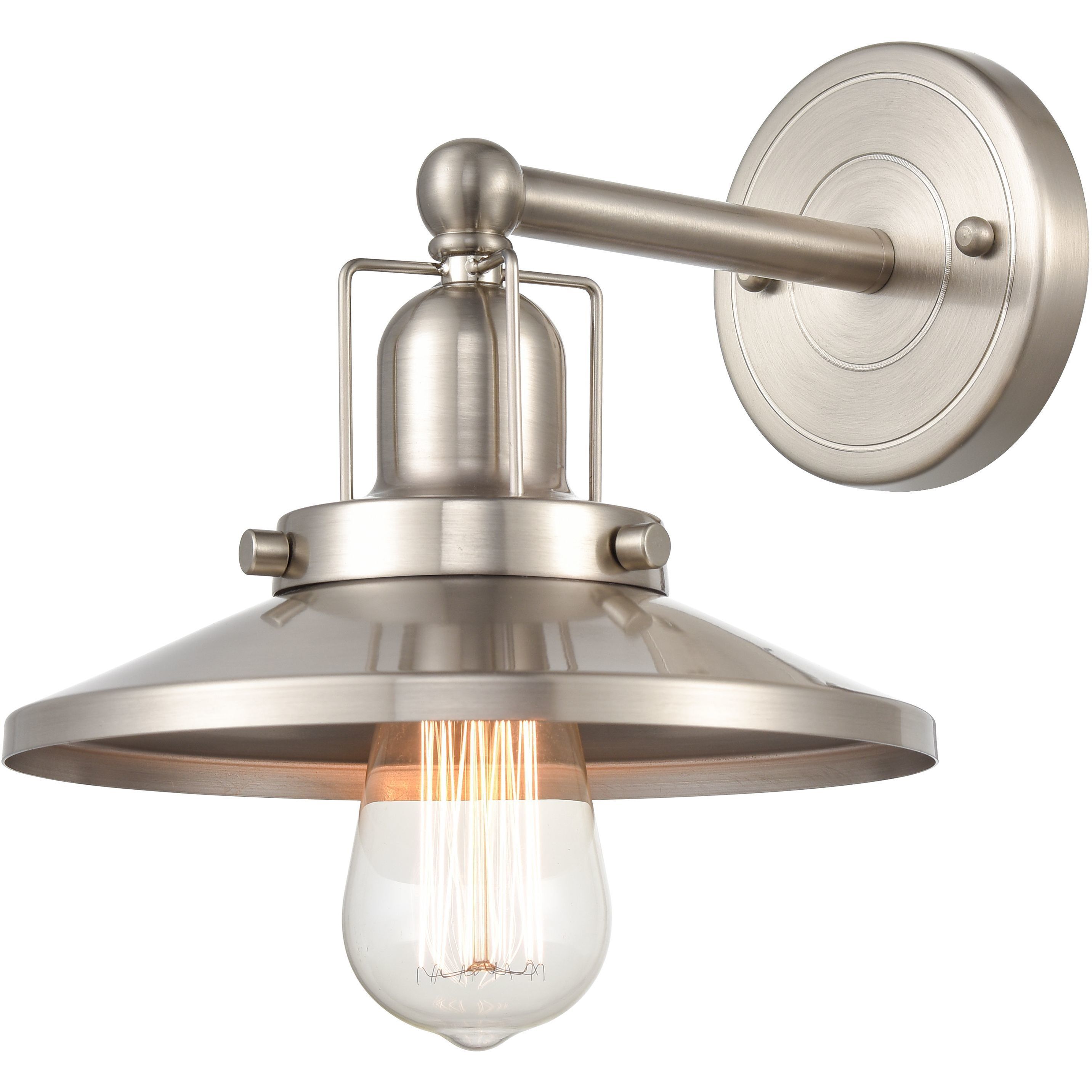 English Pub Vanity Light Wall Light in Satin Nickel