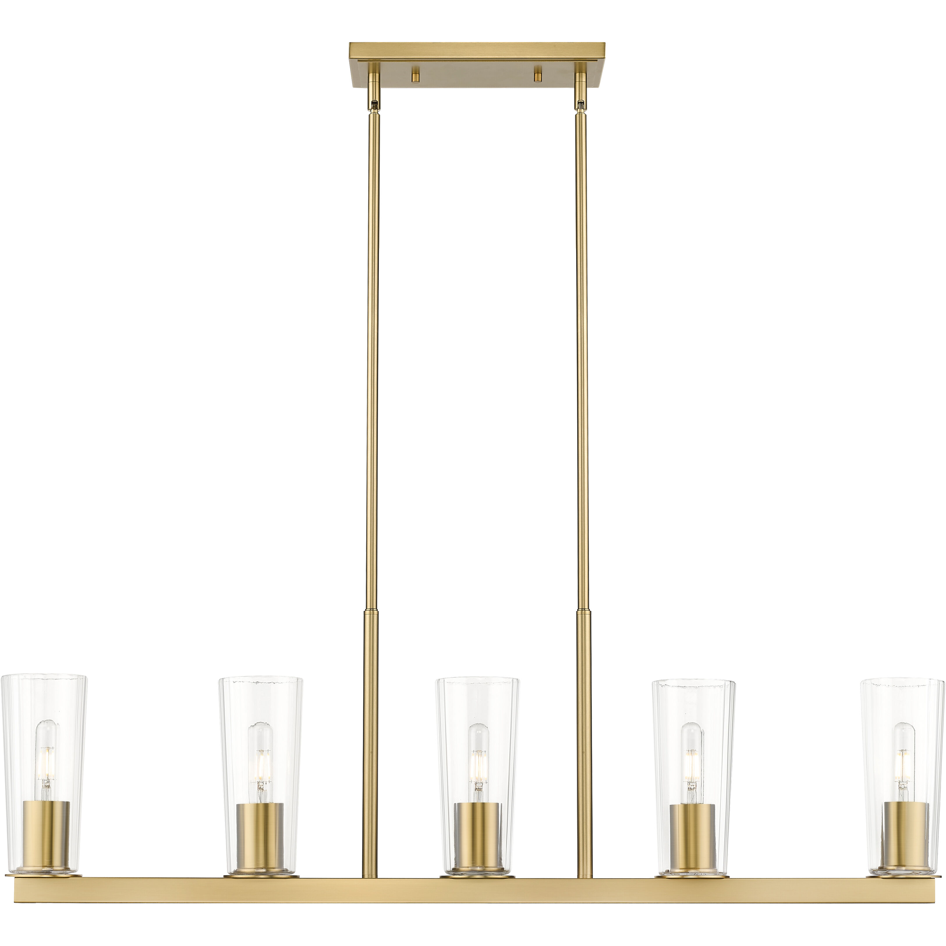Titus 5 Light 44 inch Modern Gold Linear Chandelier Ceiling Light