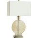 Bahera 32.25 inch 100 watt Gold Hammered and Brushed Brass Table Lamp Portable Light