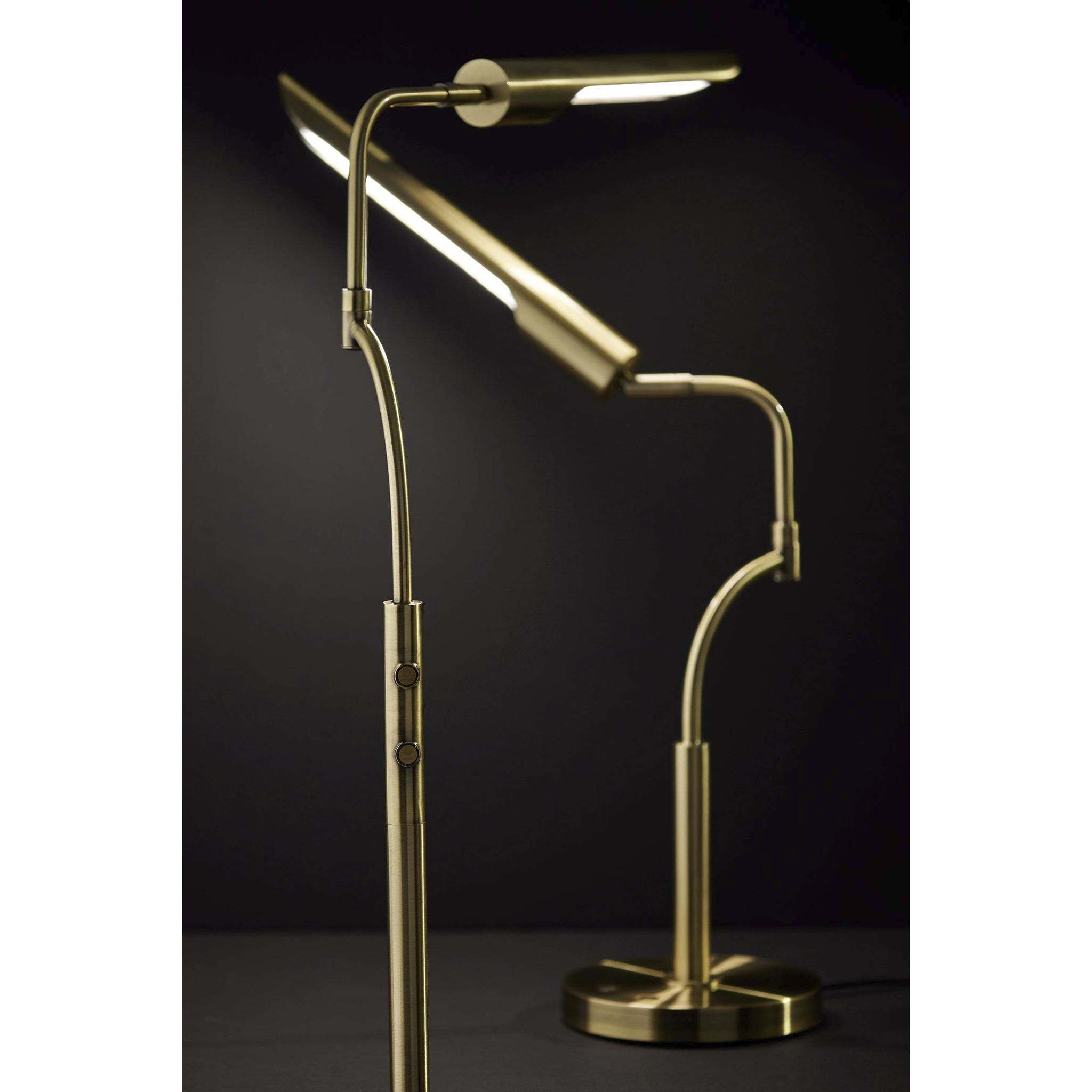 Zane 56.5 inch 10.00 watt Antique Brass Floor Lamp Portable Light, with Smart Switch