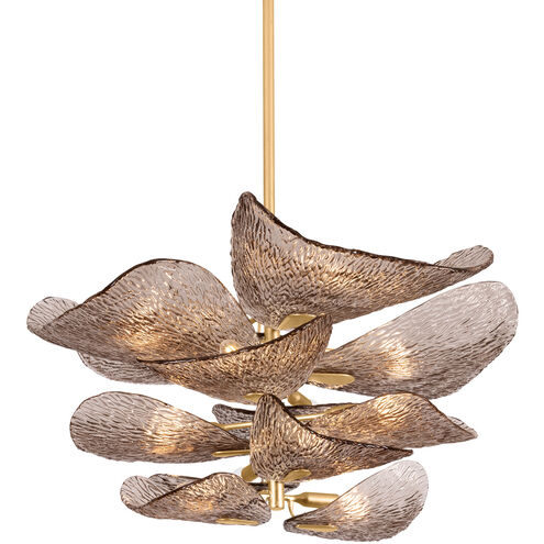 Cardiff 12 Light 35 inch Vintage Gold Leaf Chandelier Ceiling Light