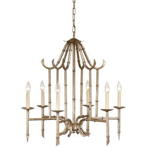 Wildwood 6 Light 27 inch Antique Silver Patina Chandelier Ceiling Light
