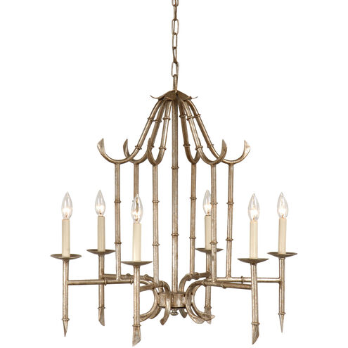 Wildwood 6 Light 27 inch Antique Silver Patina Chandelier Ceiling Light
