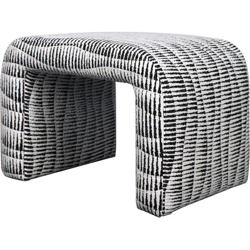 Gable 20 inch Black and White Ottoman