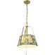 Alora Mood Scout 2 Light 13.25 inch Brushed Gold and Green Linen Pendant Ceiling Light