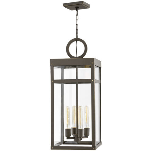 Open Air Porter 4 Light 12 inch Oil Rubbed Bronze Outdoor Hanging in Non-LED, Estate Series