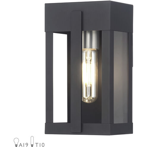 Berksford 1 Light 9 inch Black with Brushed Nickel Candles Outdoor Wall Lantern