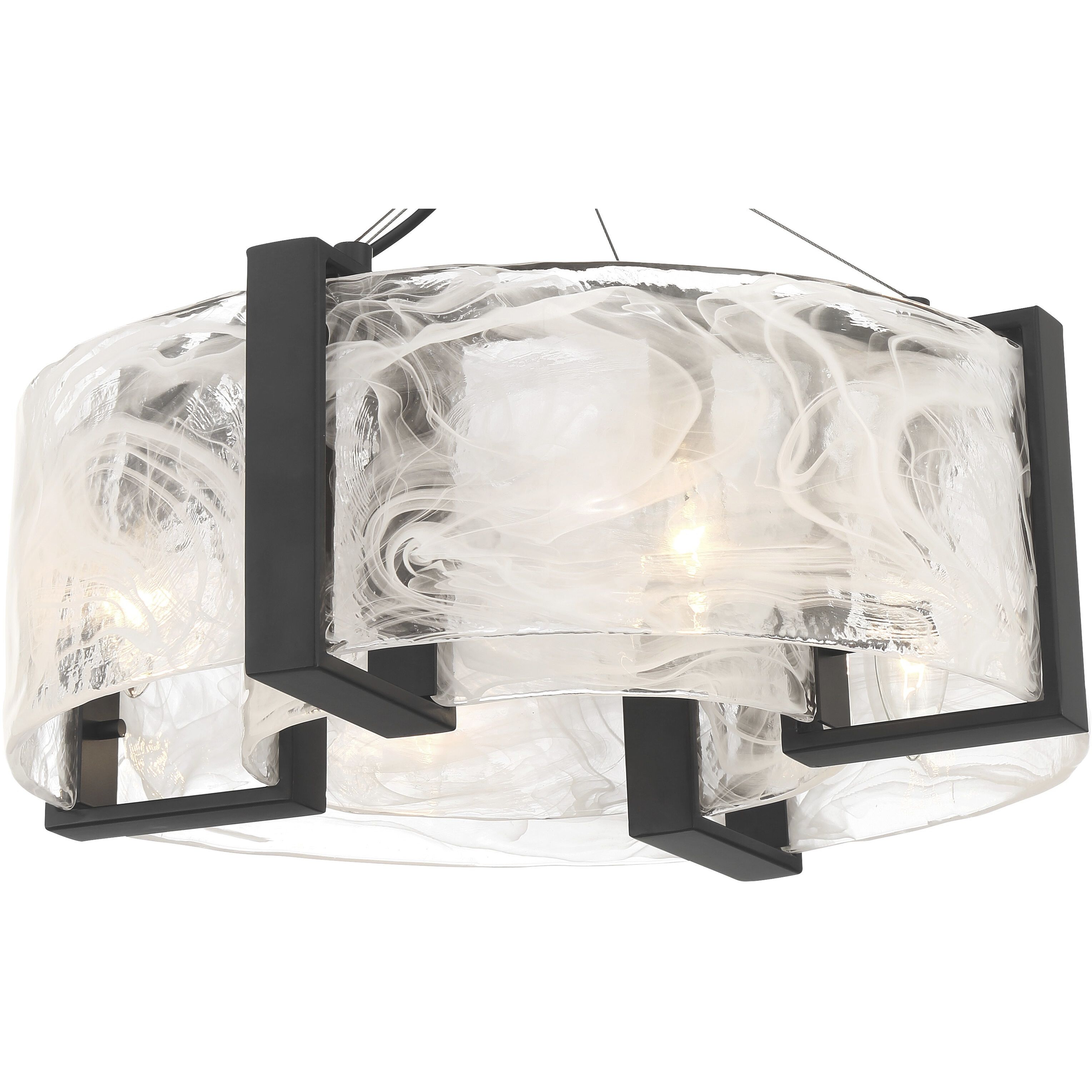 Cloud Break 4 Light 18 inch Coal Semi-Flush Ceiling Light