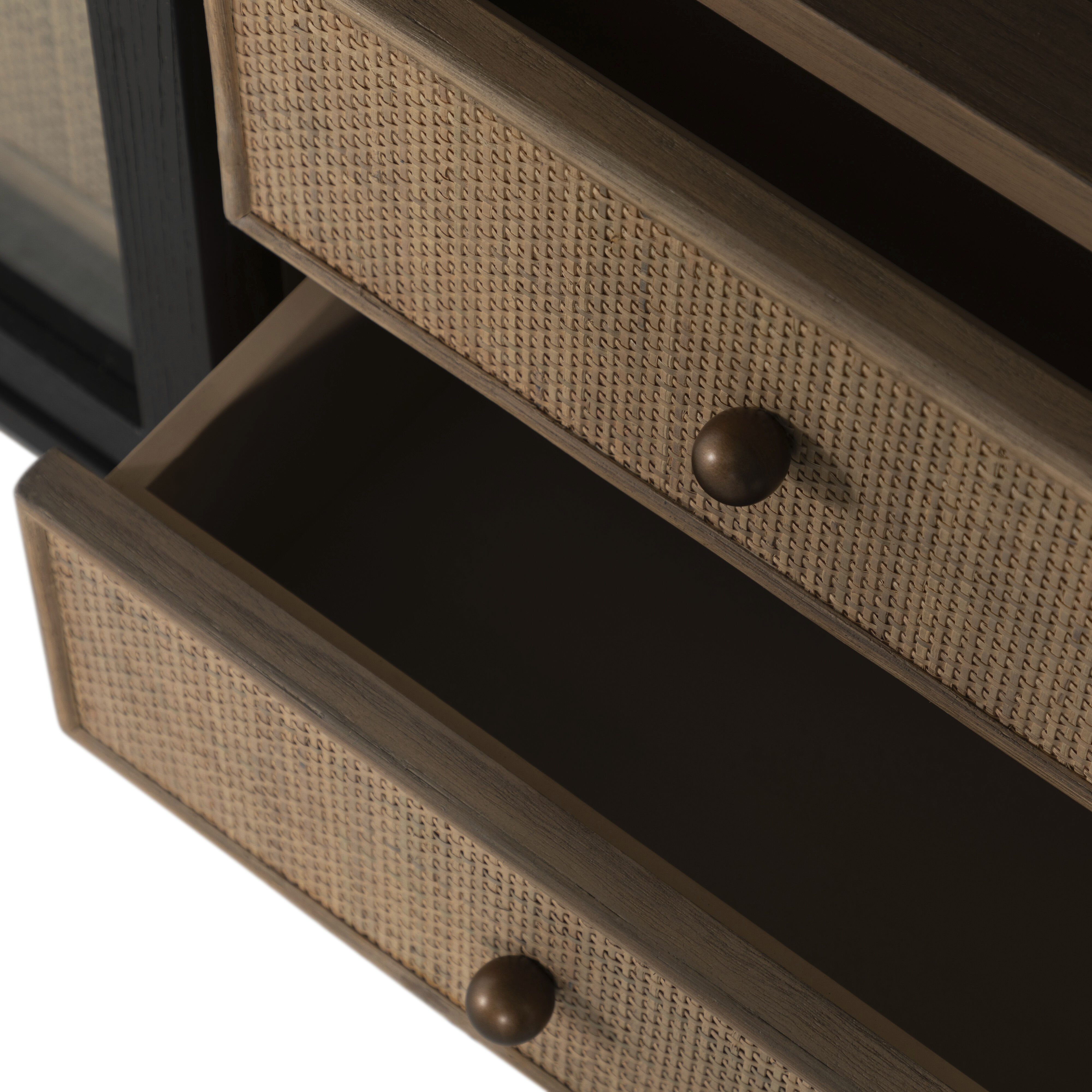 Elsa Antique Bronze / Brushed Black / Blonde Natural Cabinet