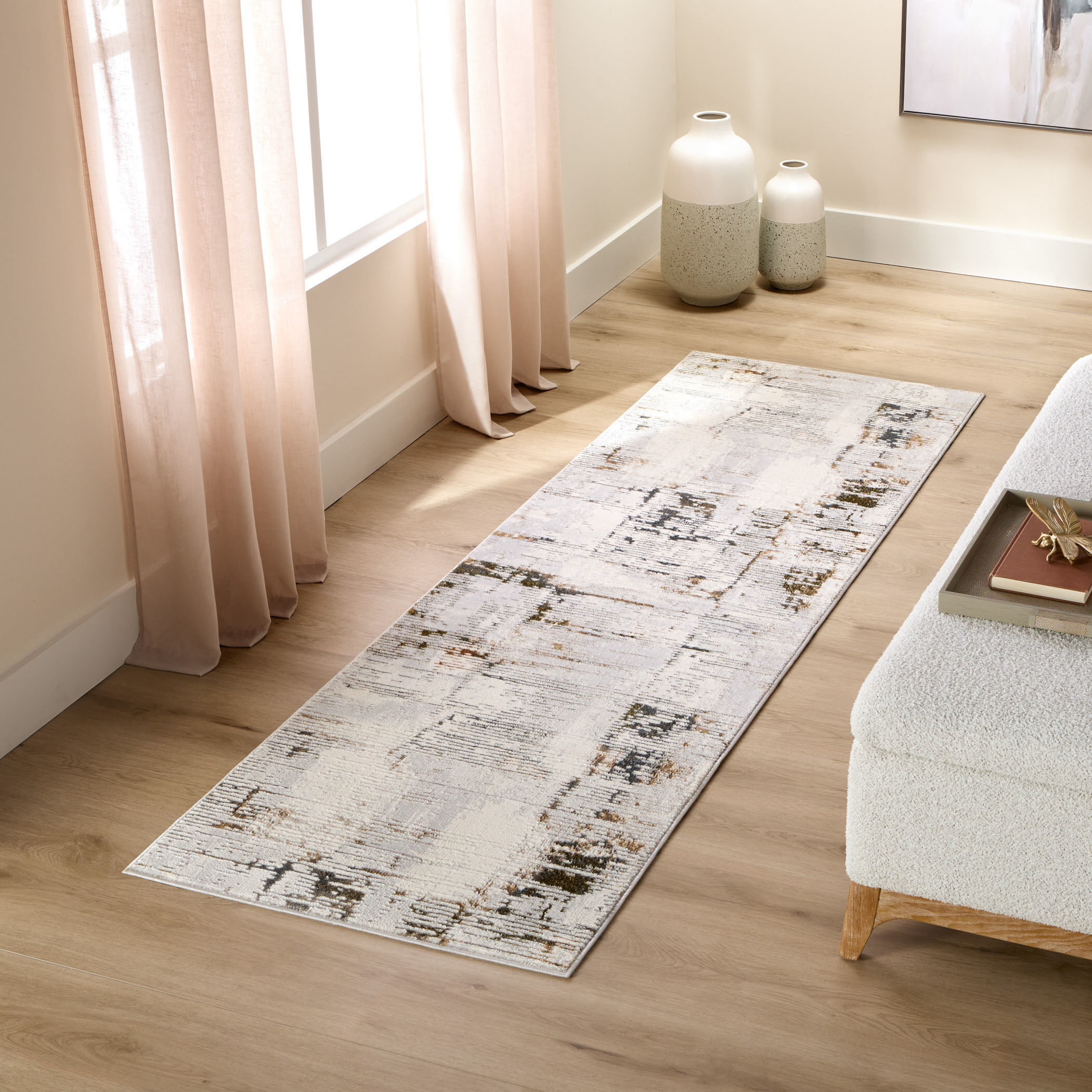 Salim Ivory and Brown Indoor Rug
