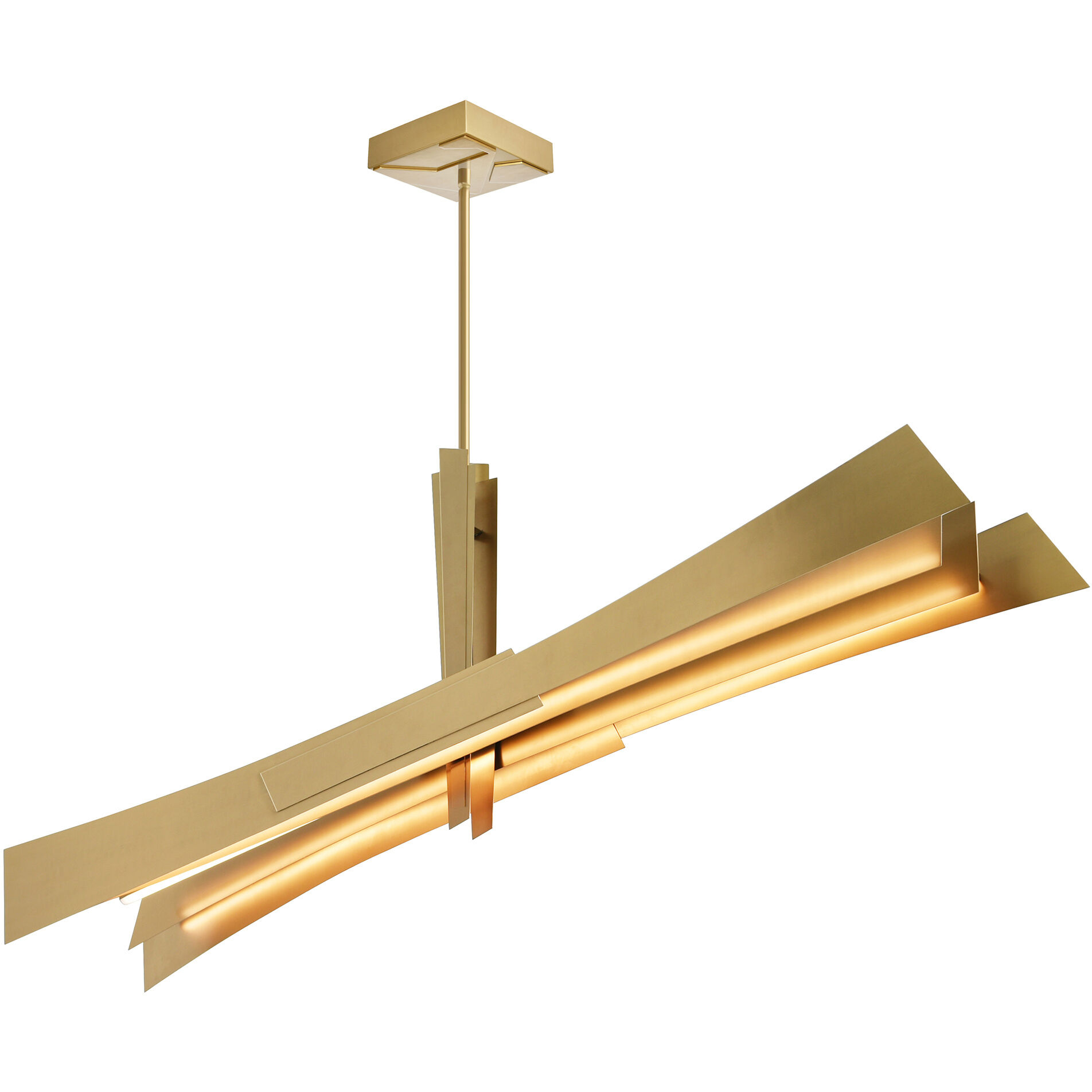 Solara LED 72 inch Brass Chandelier Ceiling Light