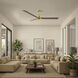 Atlas Alessandra 72 inch Brushed Brass with Walnut Tone Blades Ceiling Fan