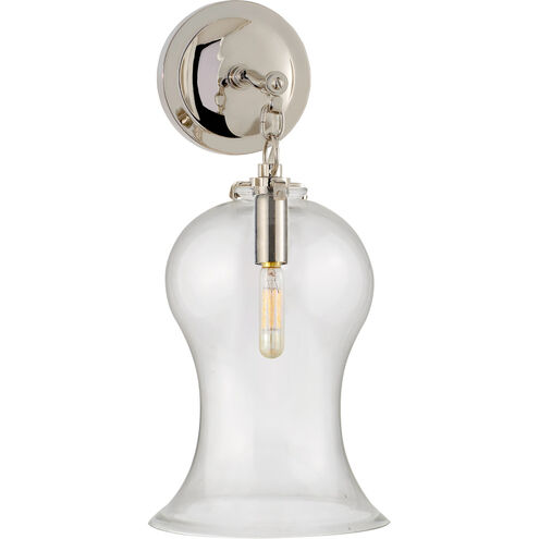 Thomas O'Brien Katie 1 Light 9 inch Polished Nickel Bath Sconce Wall Light in Clear Glass