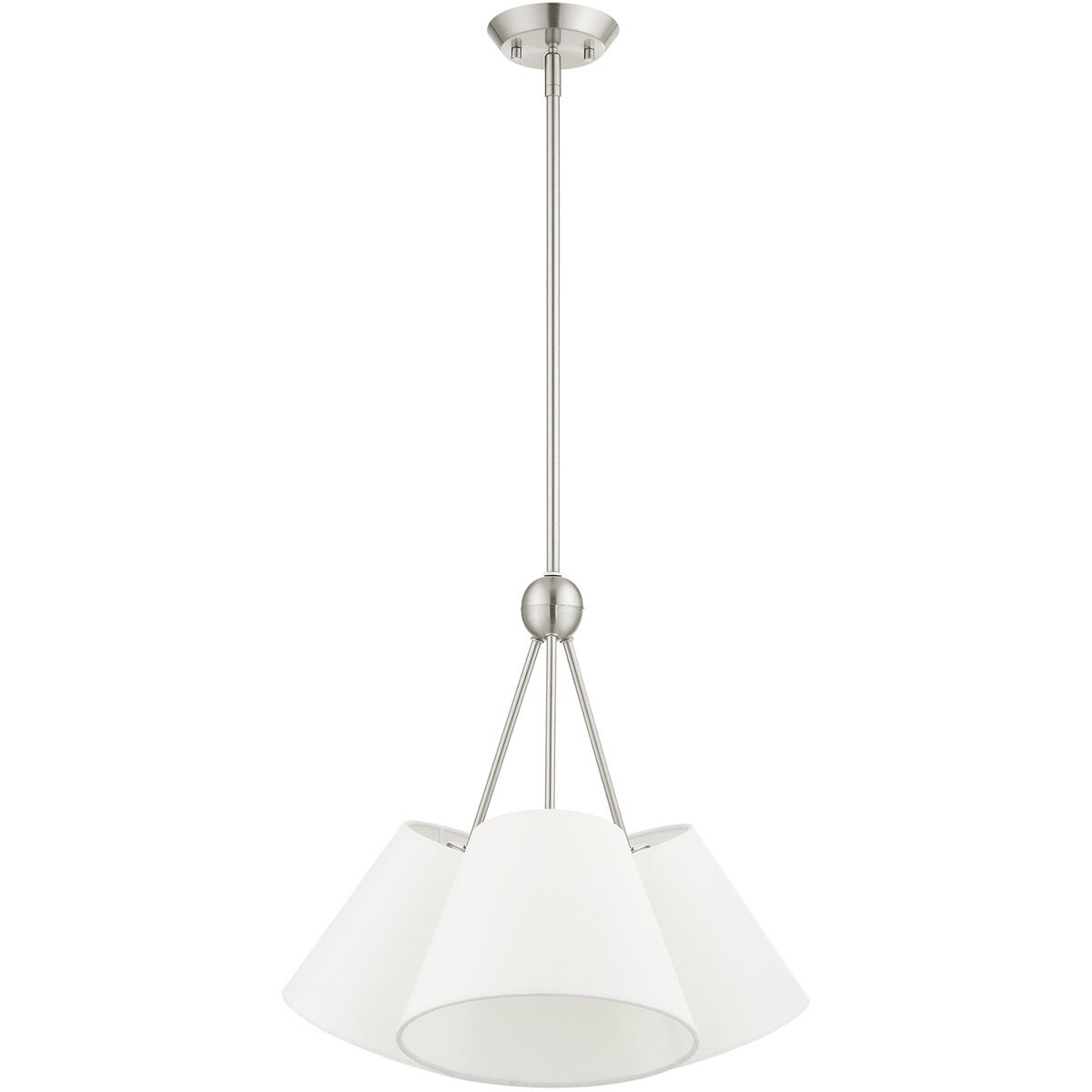 Prato 3 Light 21 inch Brushed Nickel Chandelier Ceiling Light
