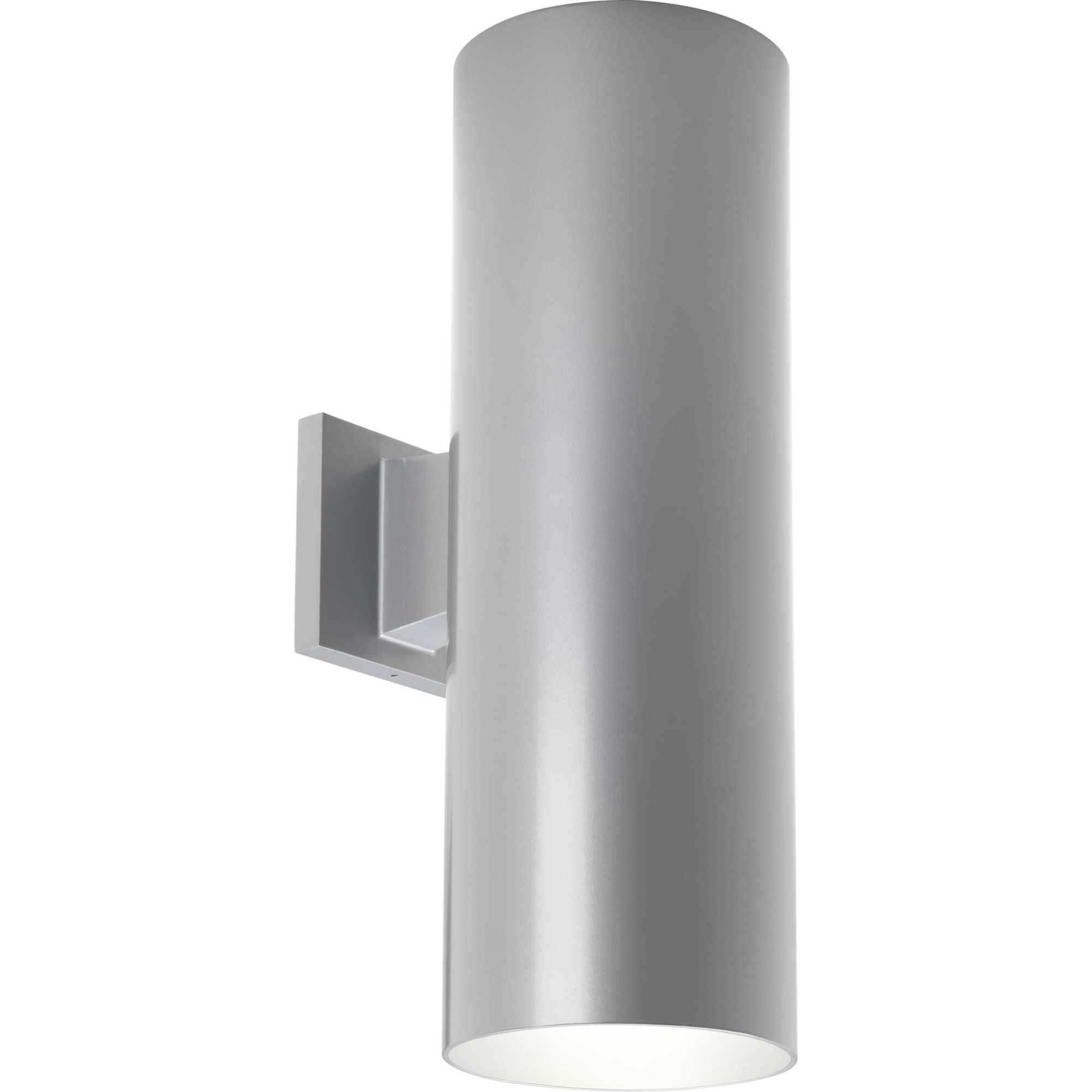Cylinder Outdoor Wall Cylinder in Metallic Grey, LED Lamping, Progress LED