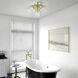 Montgomery 3 Light 14 inch Satin Brass Semi-Flush Ceiling Light