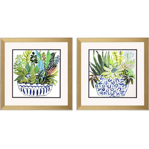 Florals Collection Blue Framed Art