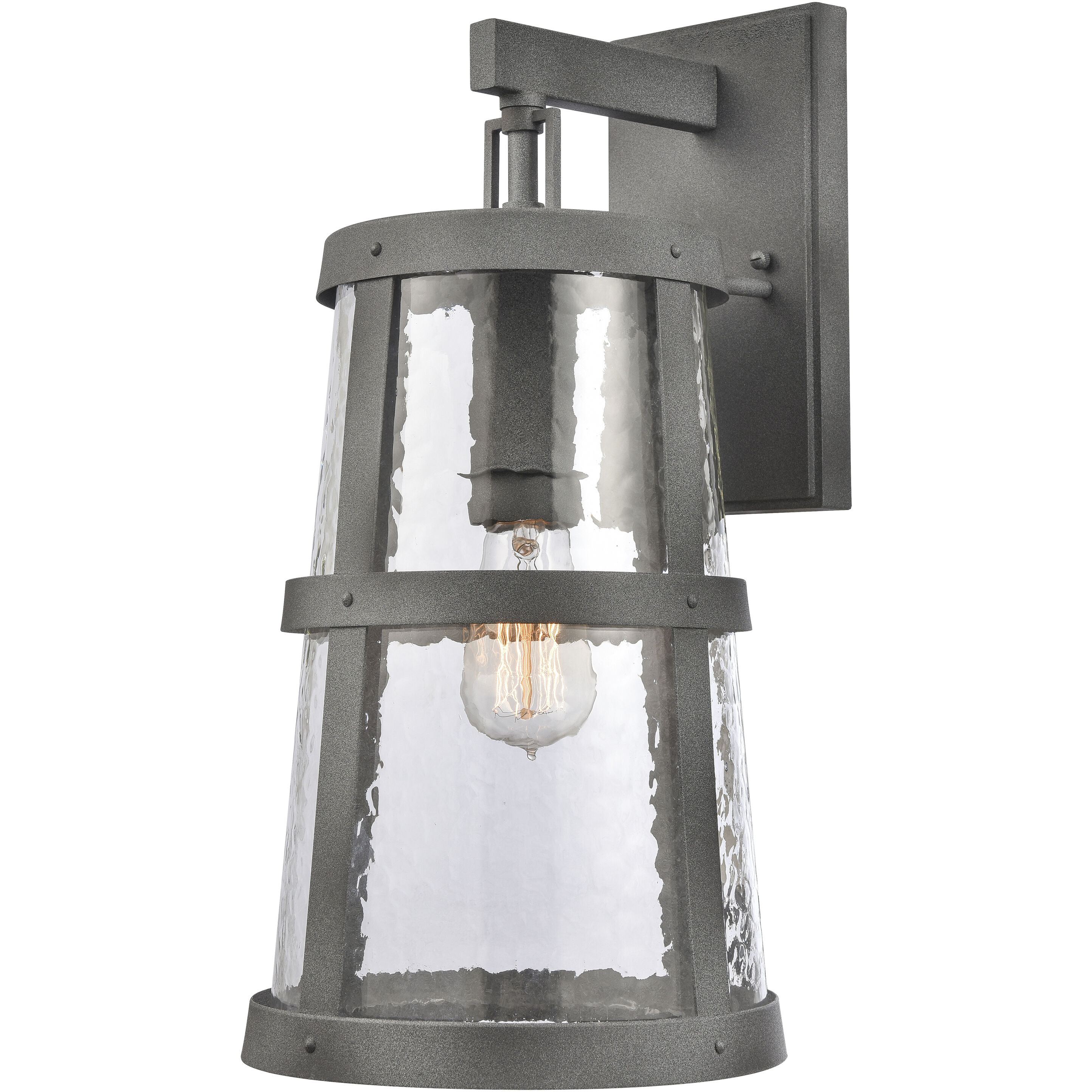 Dakota 1 Light 18 inch Distressed Zinc Outdoor Wall Sconce