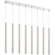 Forest LED 44.25 inch Chrome Linear Chandelier Ceiling Light in Brushed Nickel Steel, 8, 30