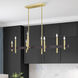 Denmark 8 Light 48 inch Satin Brass with Bronze Accents Linear Chandelier Ceiling Light