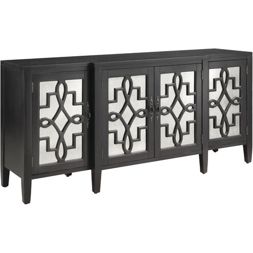 Lawrence 72 X 19 inch Black with Antique Silver Credenza