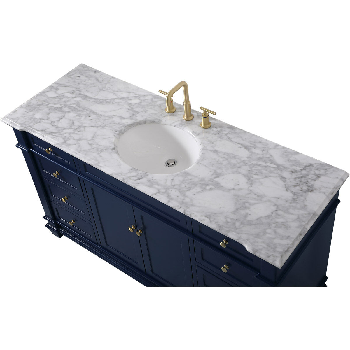 Wesley 60 X 21.5 X 35 inch Blue Vanity Sink Set