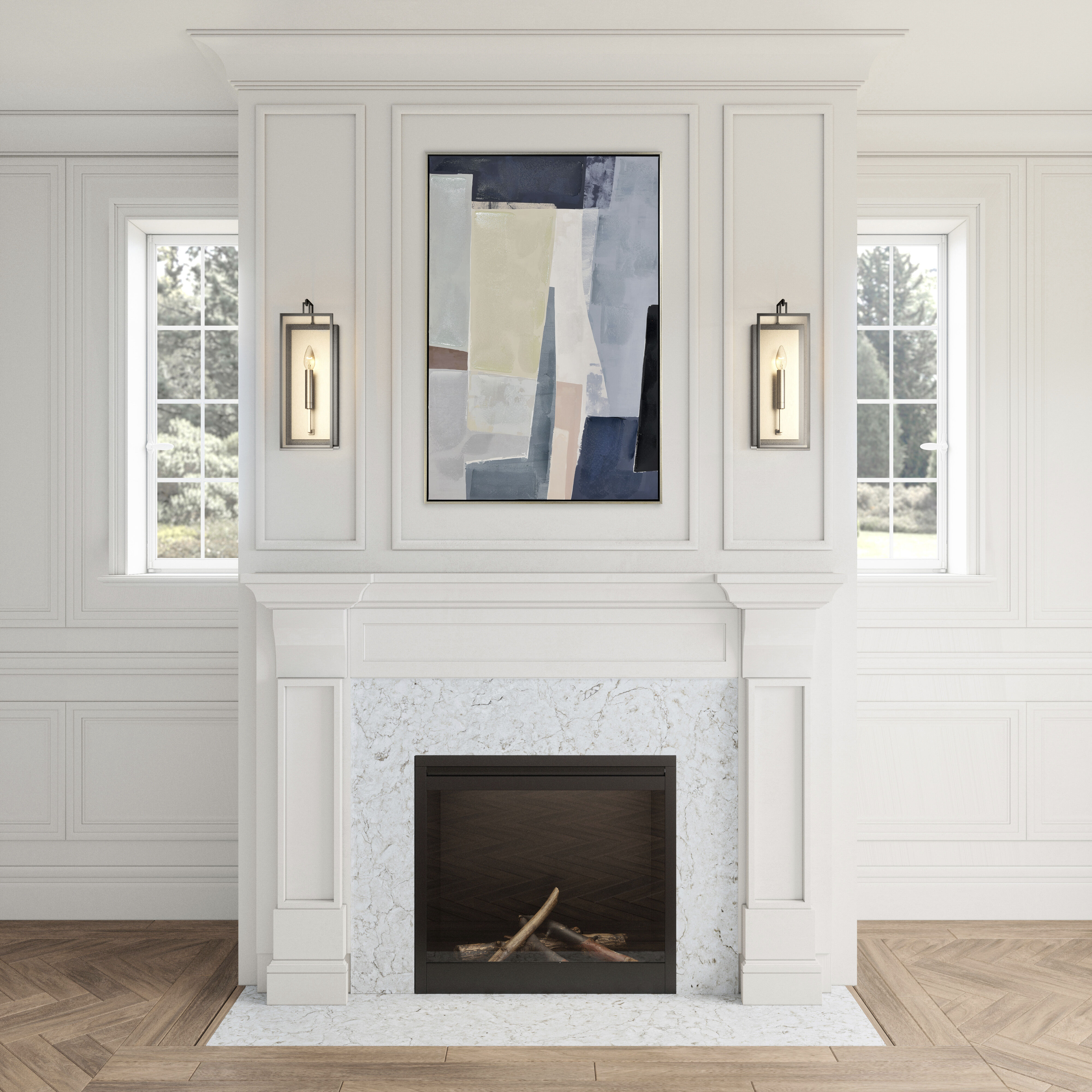 Gianni Sconce Wall Light in Brushed Nickel with Satin Nickel