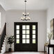 Stamos 9 Light Black Chandelier Ceiling Light in Satin Etched Glass