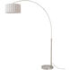 Scallop 92 inch 14 watt Satin Nickel Arc Floor Lamp Portable Light
