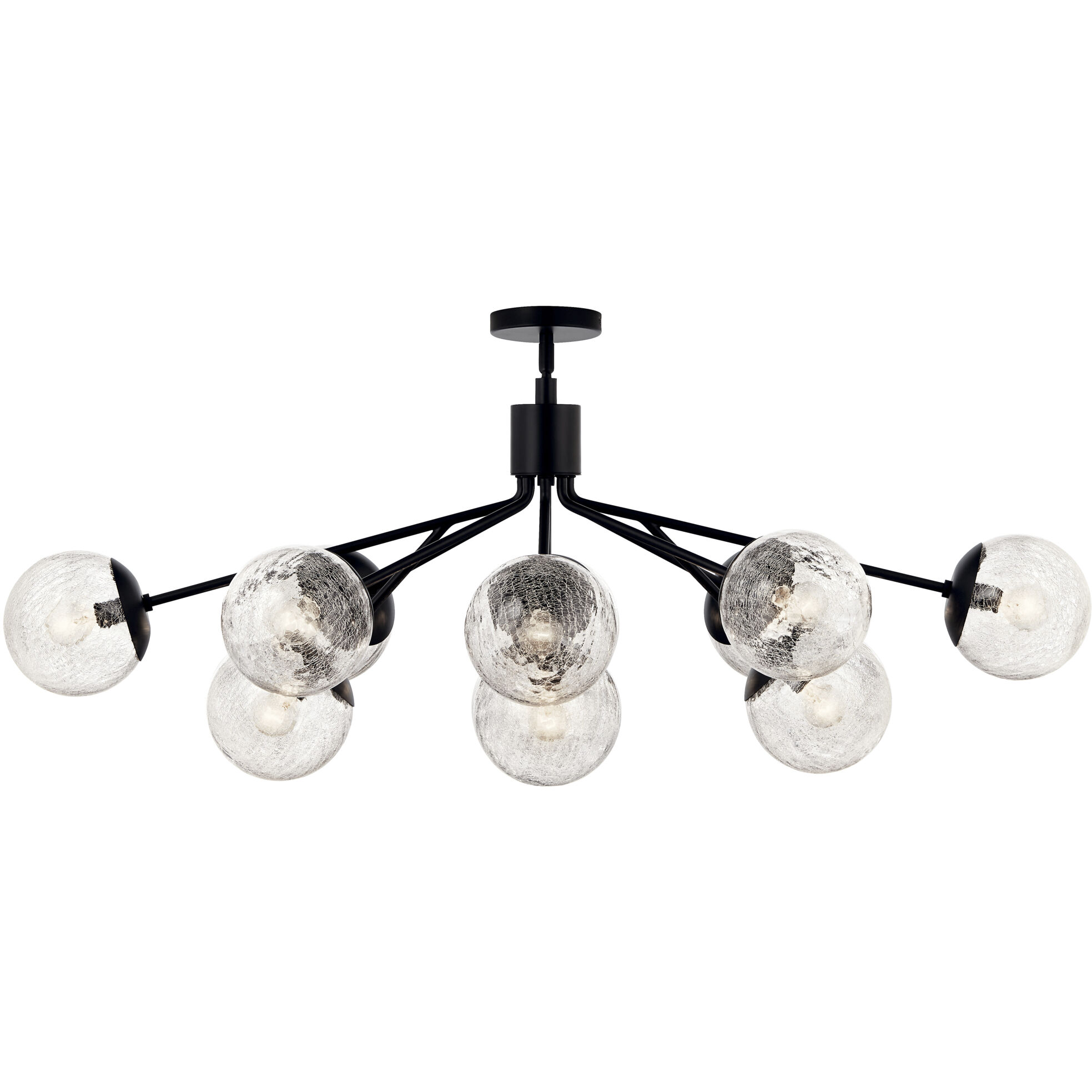 Silvarious 12 Light 26.75 inch Black Chandelier/Semi Flush Ceiling Light