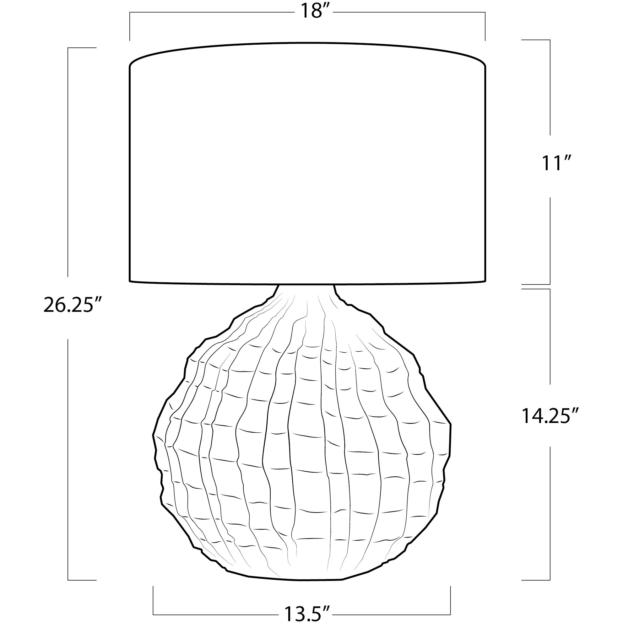 Caspian 26.25 inch 150.00 watt White Table Lamp Portable Light, Large