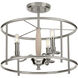 Durrell 3 Light 16 inch Brushed Nickel Semi-Flush Mount Convertible Ceiling Light