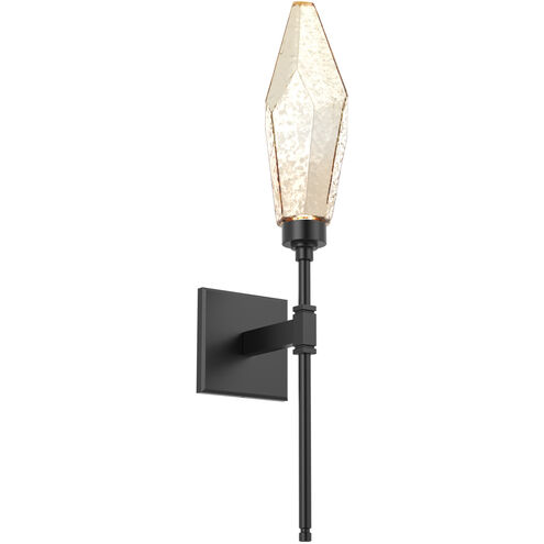 Rock Crystal LED 4.5 inch Matte Black Indoor Sconce Wall Light in Chilled Amber, 2700K LED, Belvedere