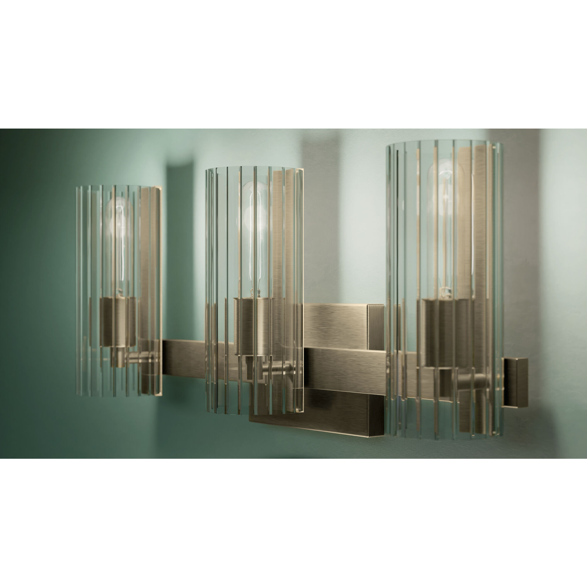 Jemsa 3 Light 22.75 inch Champagne Bronze Bath Bracket Wall Light, 3 Arm