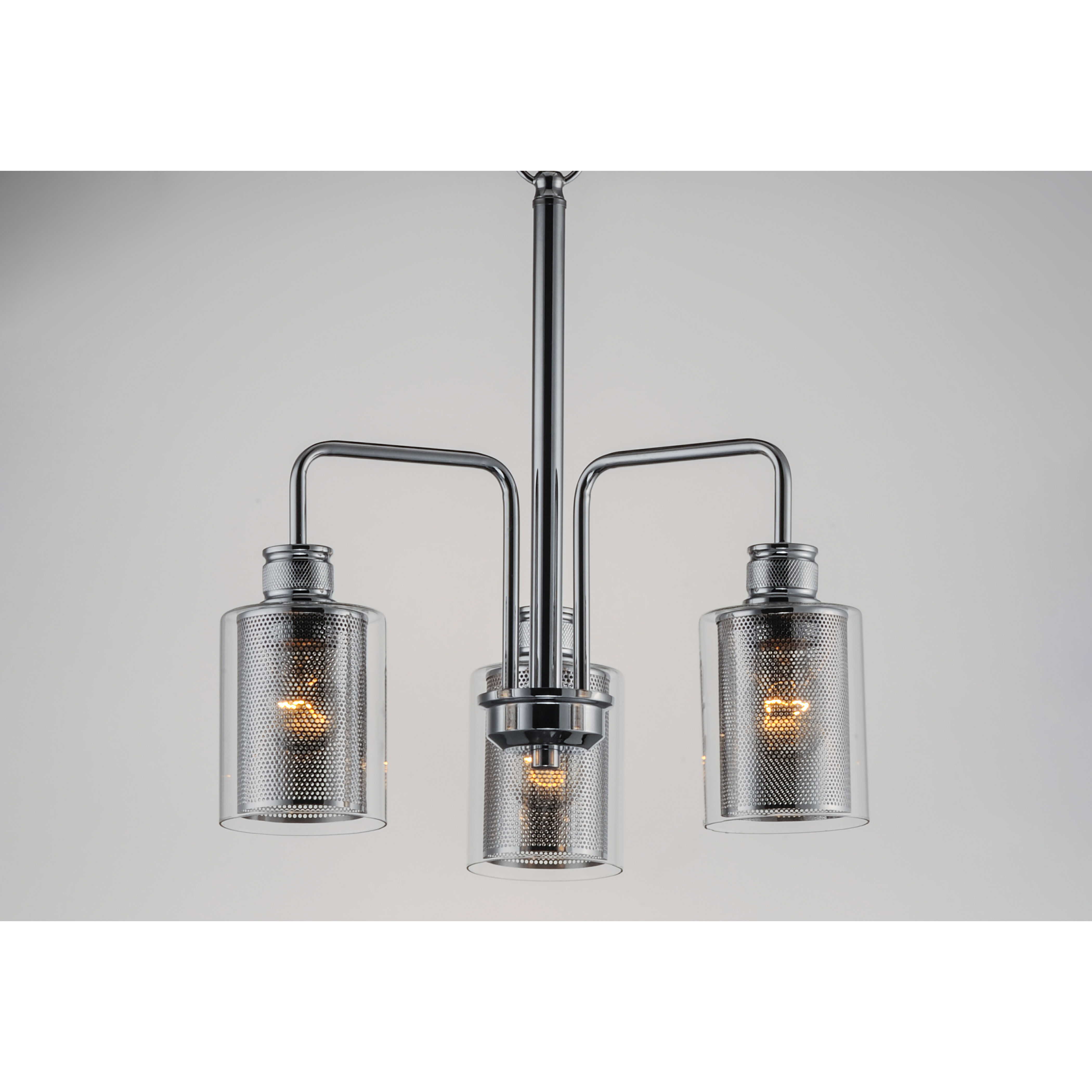 Filigree 3 Light 18 inch Polished Chrome Mini Chandelier Ceiling Light