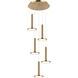 Extraterrestrial LED Aged Gold Brass Pendant Ceiling Light