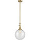 Franklin Restoration Beacon LED 10 inch Satin Gold Mini Pendant Ceiling Light in Seedy, Franklin Restoration