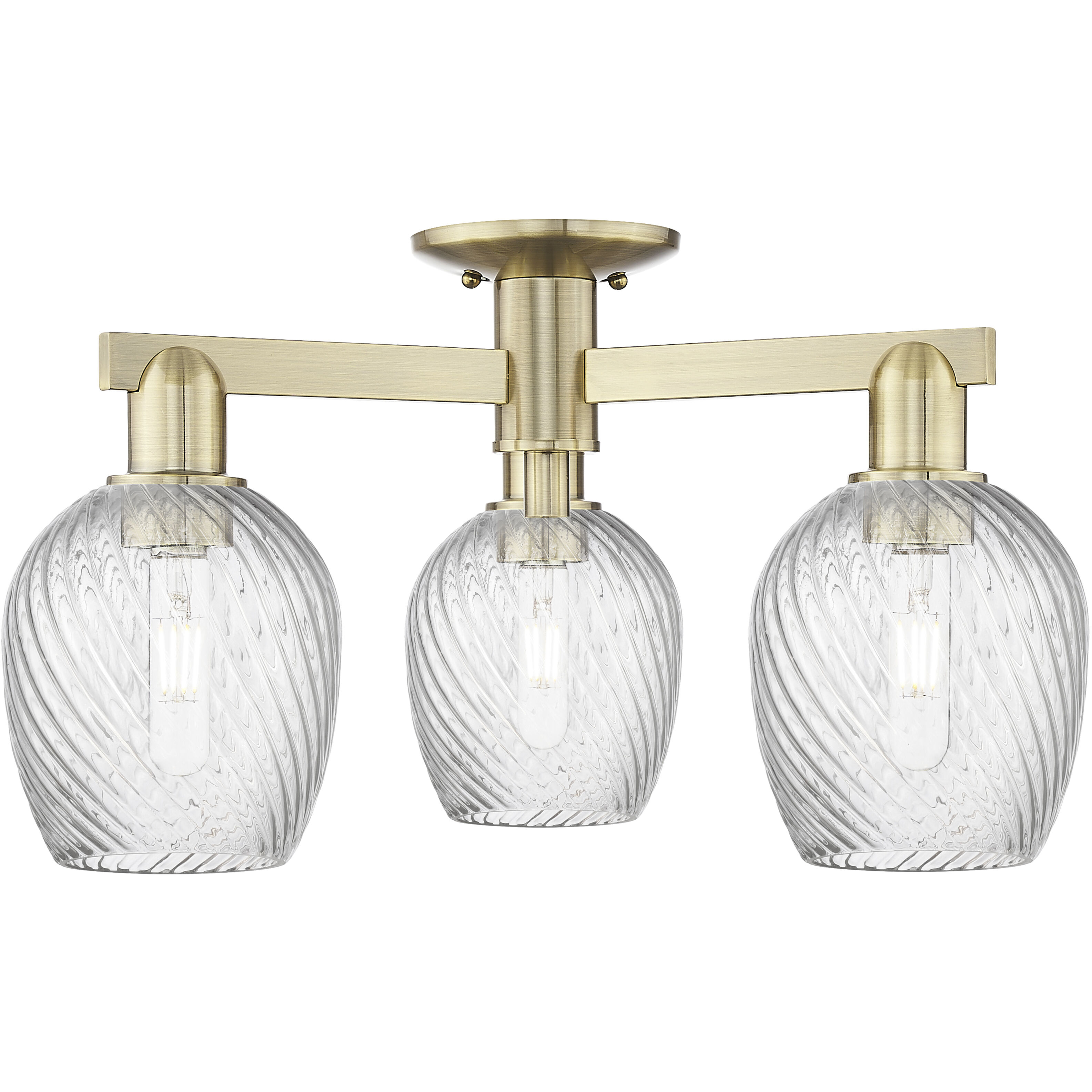 Arcadia Salina 3 Light 23.25 inch Antique Brass Semi-Flush Mount Ceiling Light