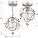Solaris 1 Light 9 inch Olde Silver Semi Flush Ceiling Light