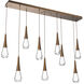 Rain Drop LED Flat Bronze Linear Pendant Ceiling Light in 2700K LED
