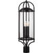 Dakota 3 Light 28.13 inch Espresso Outdoor Post Lantern in Clear Seedy Glass