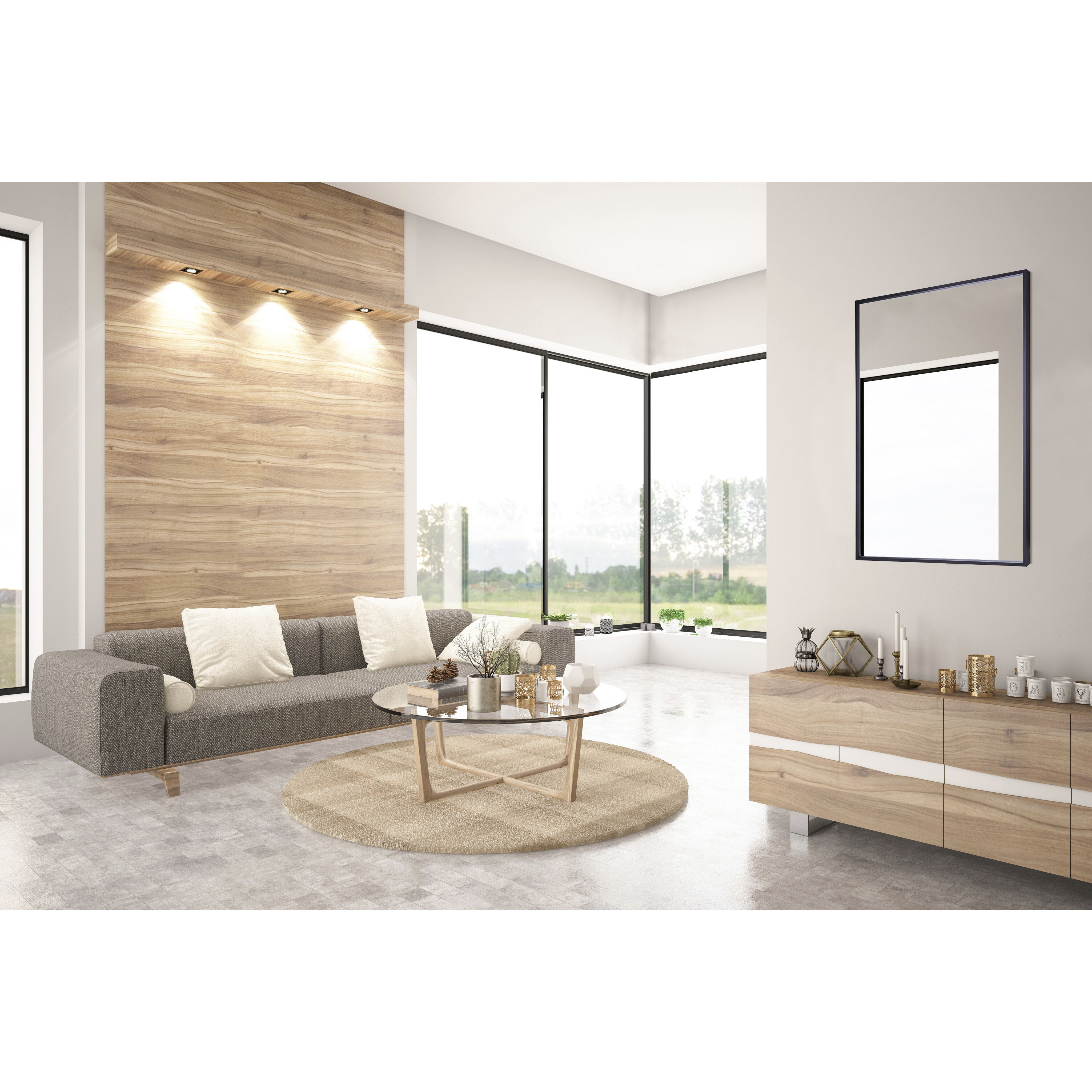 Madison 33 X 25 inch Black Décor Mirror